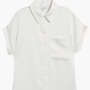 Topshop White Button-Up Blouse